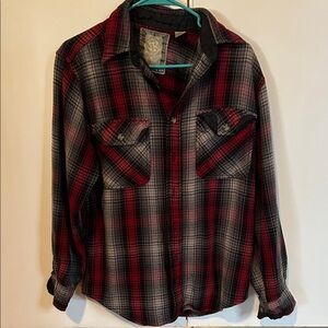 Vintage NK Ranch Clothing Company flannel shirt Red and Black Plaid, Men’s small